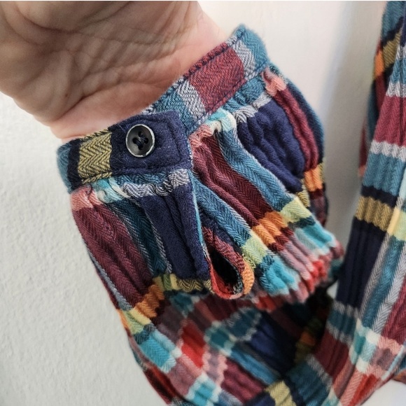 Free People We The Free Smocked Plaid Boho Top S - Picture 5 of 12